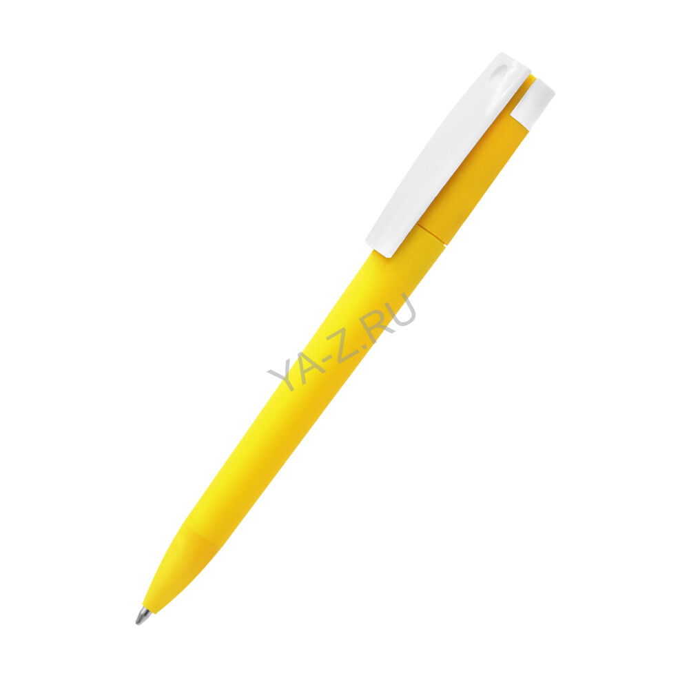 Ручка пластиковая T-pen софт-тач, желтая