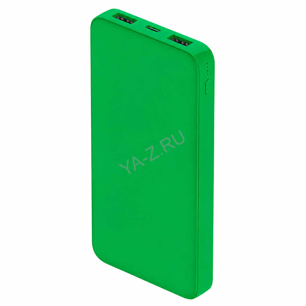 Внешний аккумулятор Polus, 10000 Mah, софт-тач покрытие, зеленый