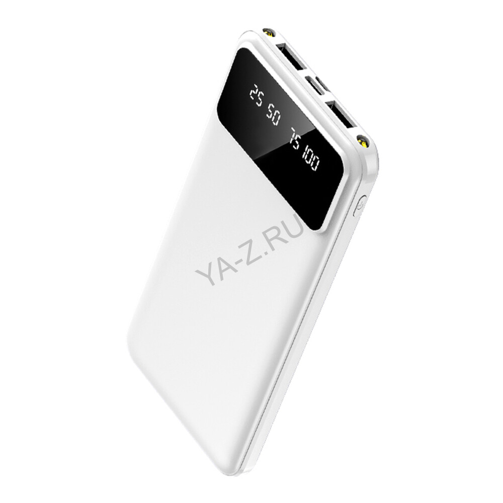 Внешний аккумулятор Dorado 10 000 mAh с фонариком, белый