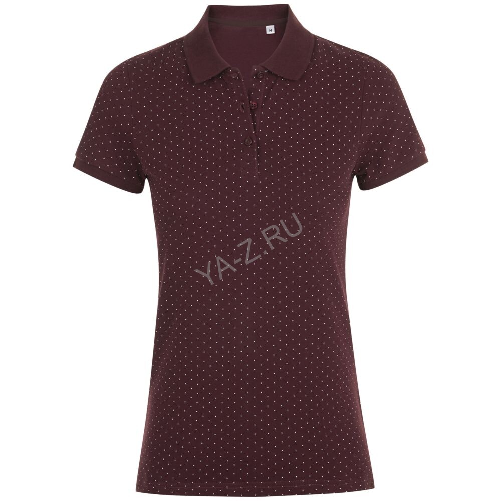 Рубашка поло женская Brandy Women, бордовая с белым, размер L