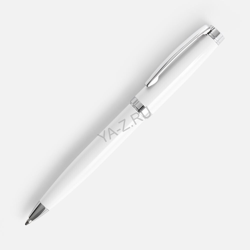 Ручка шариковая Letra Chrome, глянцевая, белая