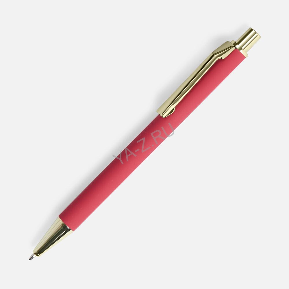 Ручка шариковая Lobby Soft Touch Gold, красная