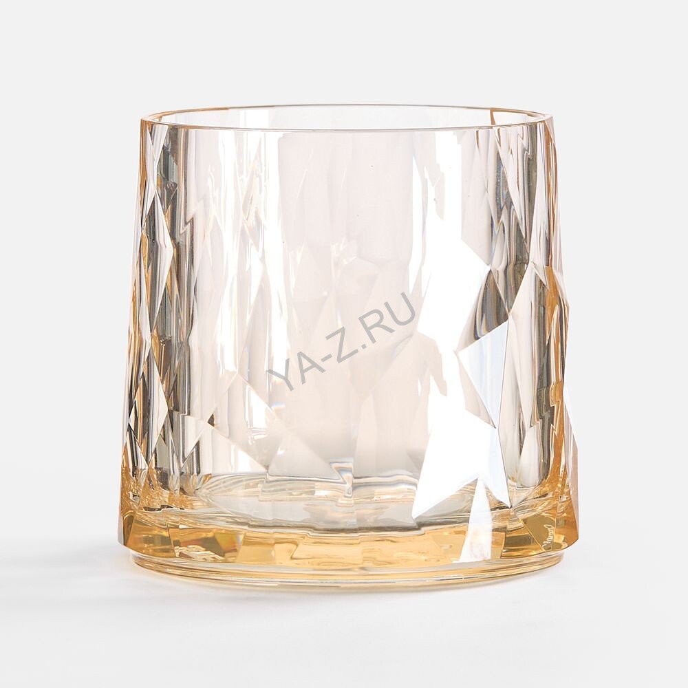 Стакан небьющийся Sate Crystal, вращающийся, прозрачный золотистый