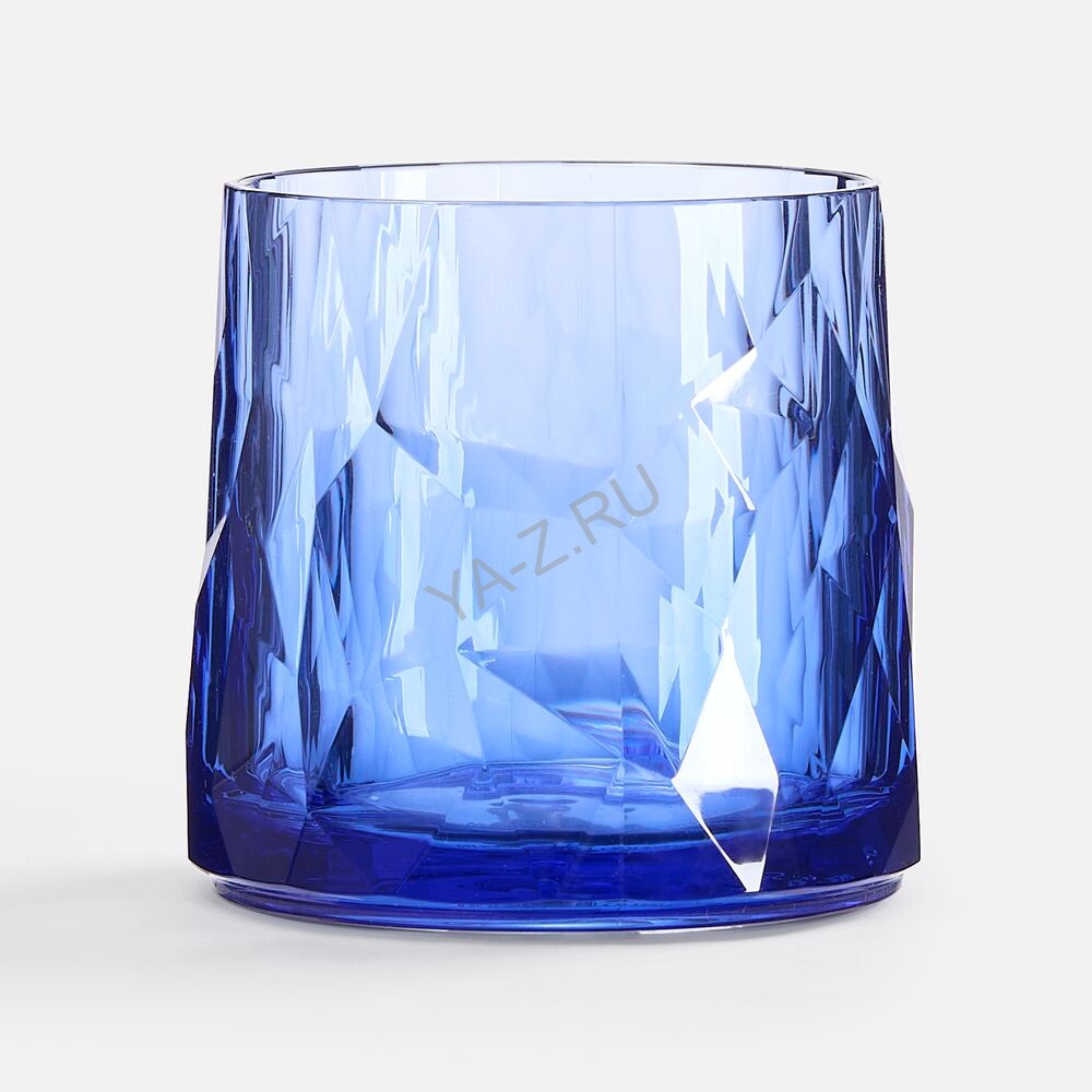 Стакан небьющийся Sate Crystal, вращающийся, прозрачный синий