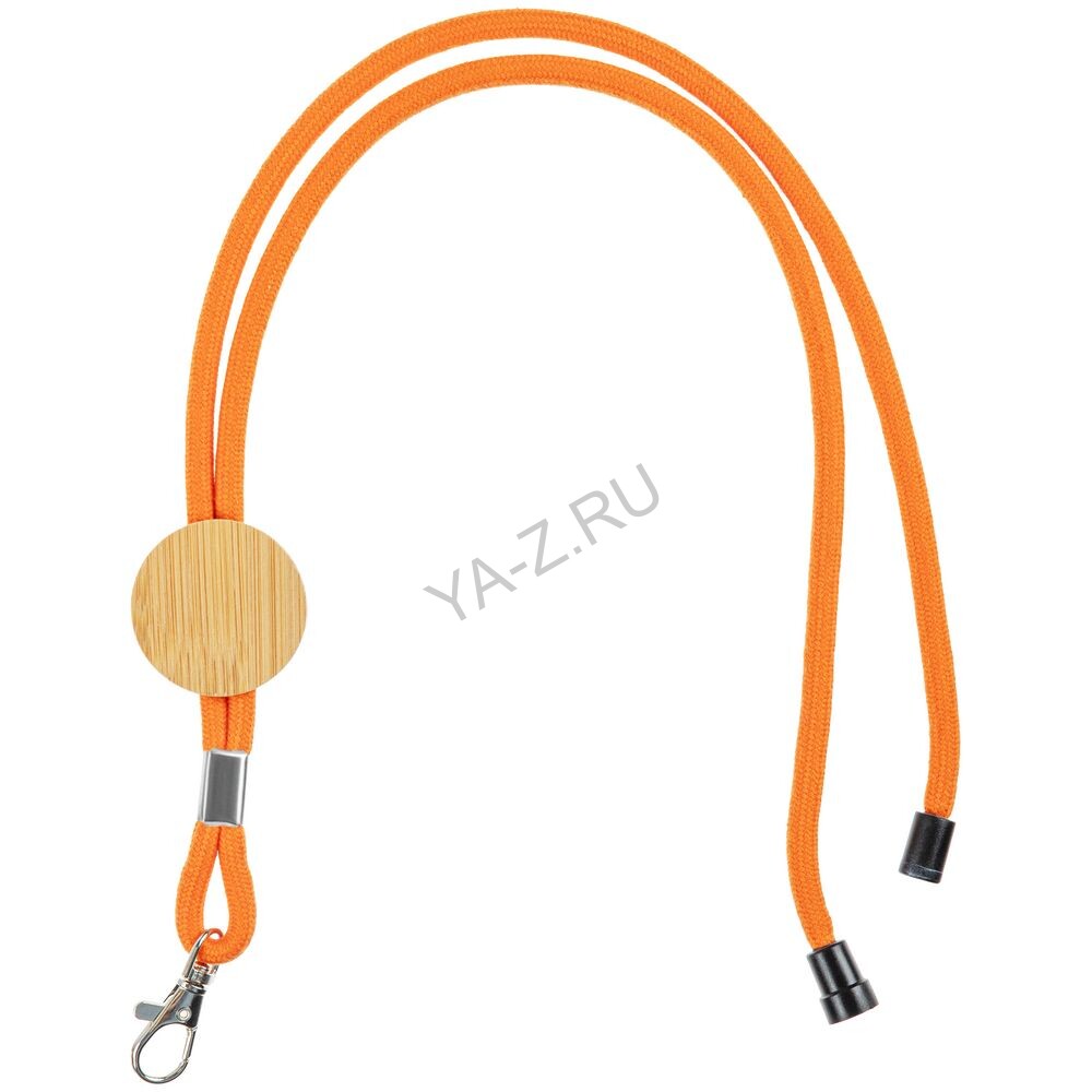 Шнурок для бейджа Tube Wood, оранжевый