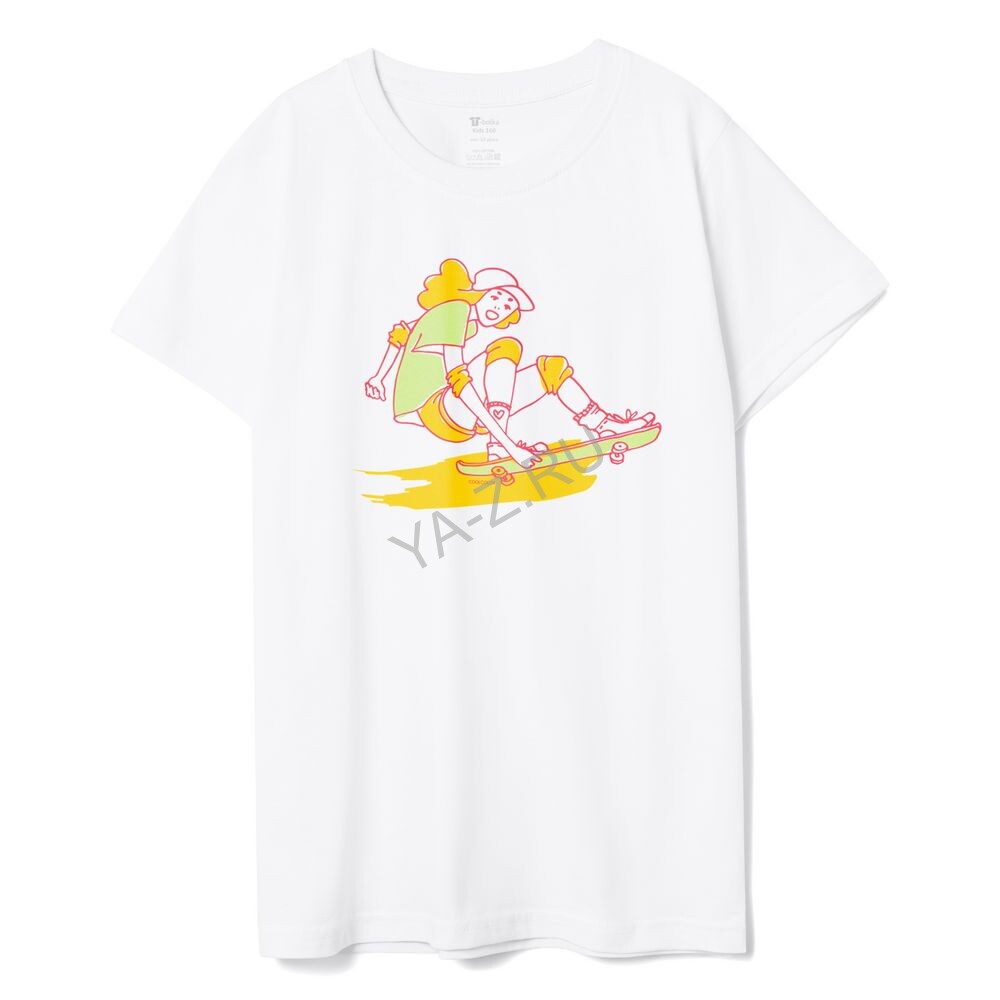 Футболка детская Skateboard, белая, 6 лет