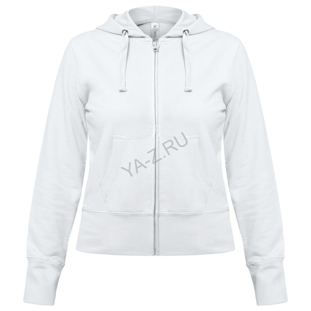 Толстовка женская Hooded Full Zip белая, размер XS