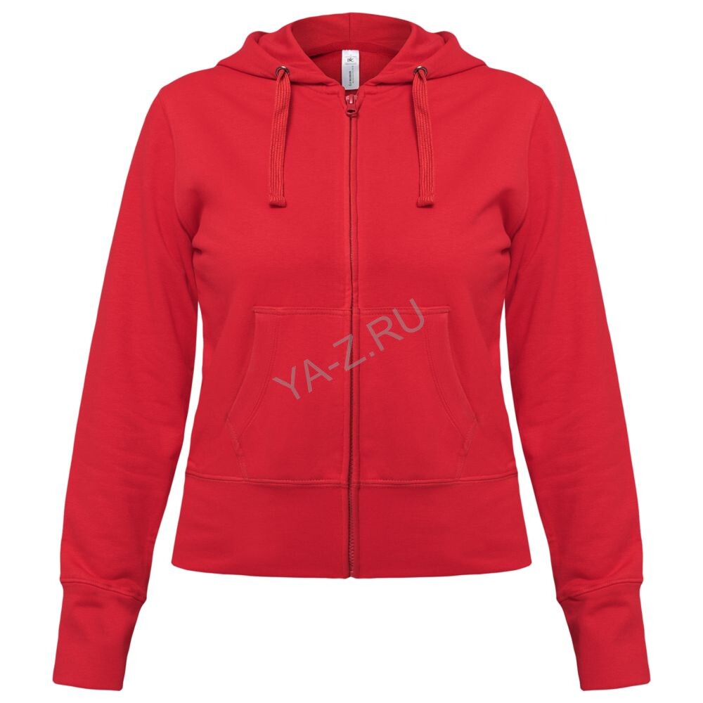 Толстовка женская Hooded Full Zip красная, размер XXL