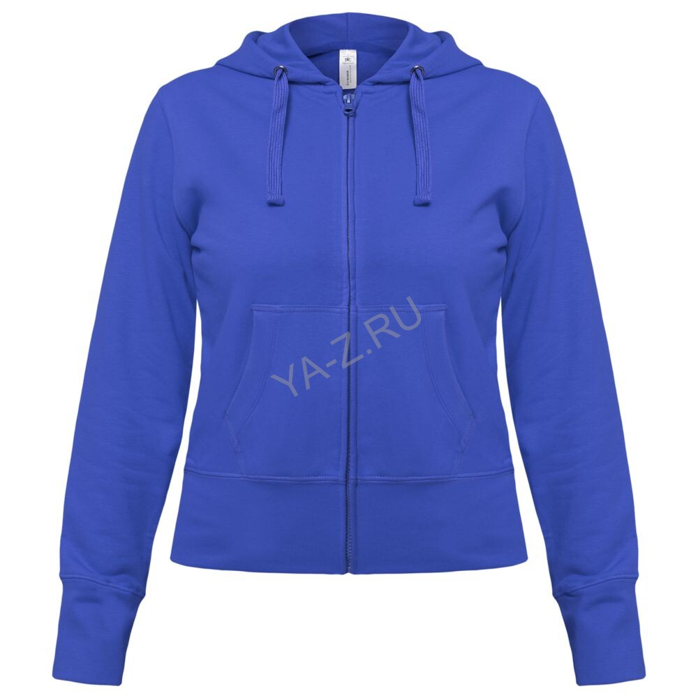 Толстовка женская Hooded Full Zip ярко-синяя, размер L