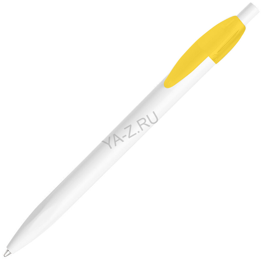 Ручка шариковая X-1 WHITE, белый/желтый непрозрачный клип, пластик
