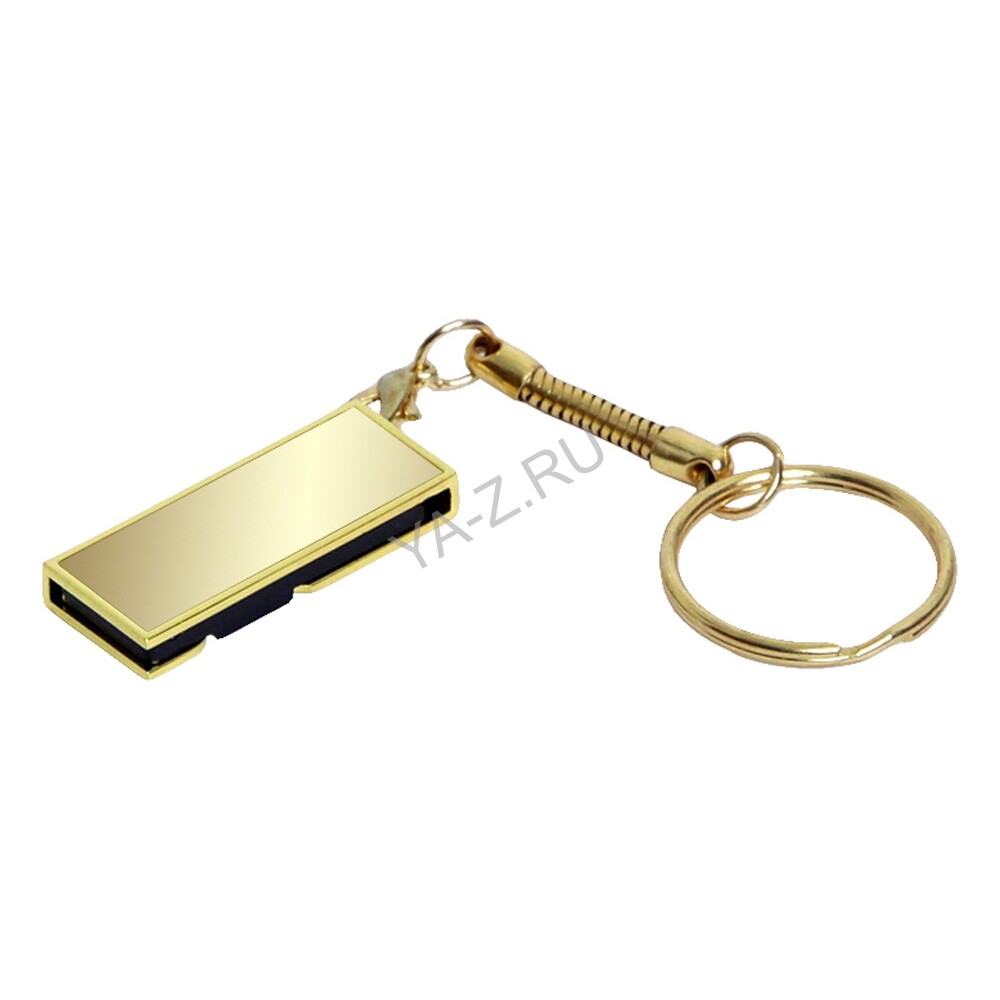 USB 2.0- флешка на 16 Гб с поворотным механизмом и зеркальным покрытием