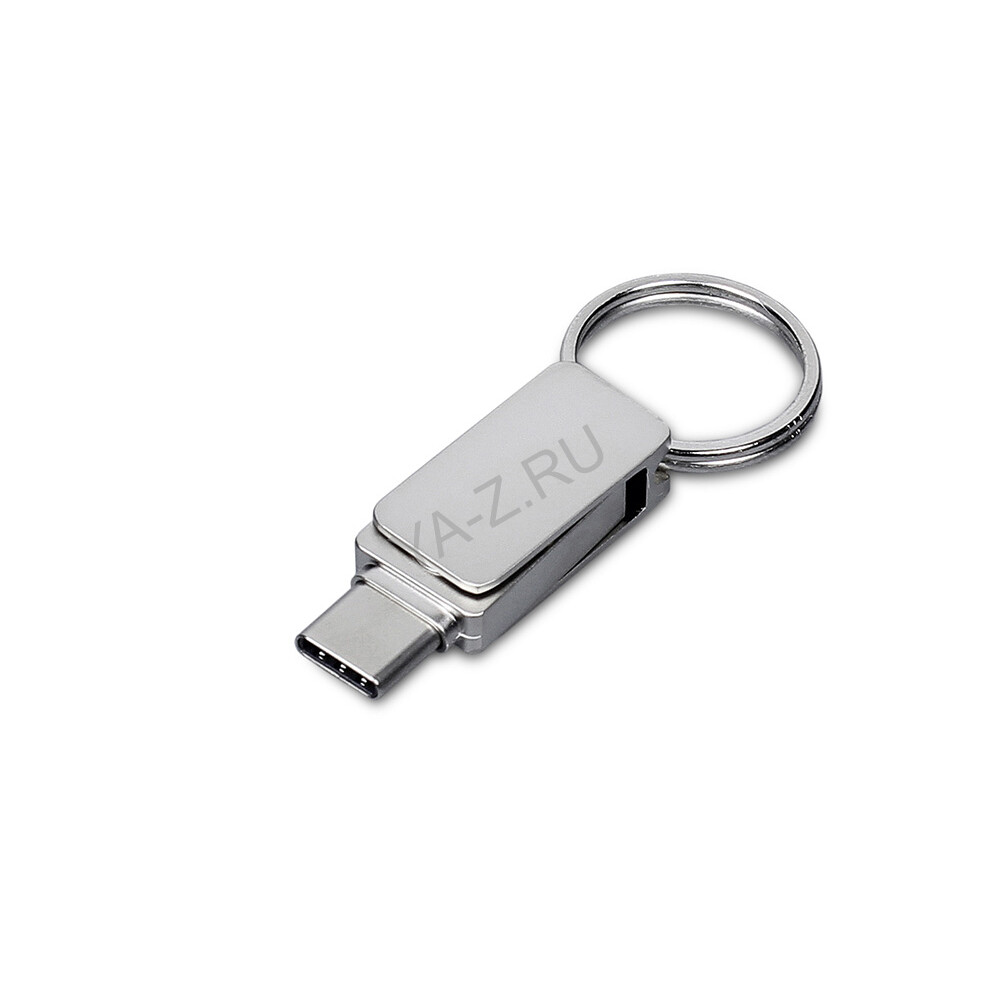USB 3.0- флешка «Mercury» на 64 Гб с поворотным механизмом и дополнительным разъемом Type-C