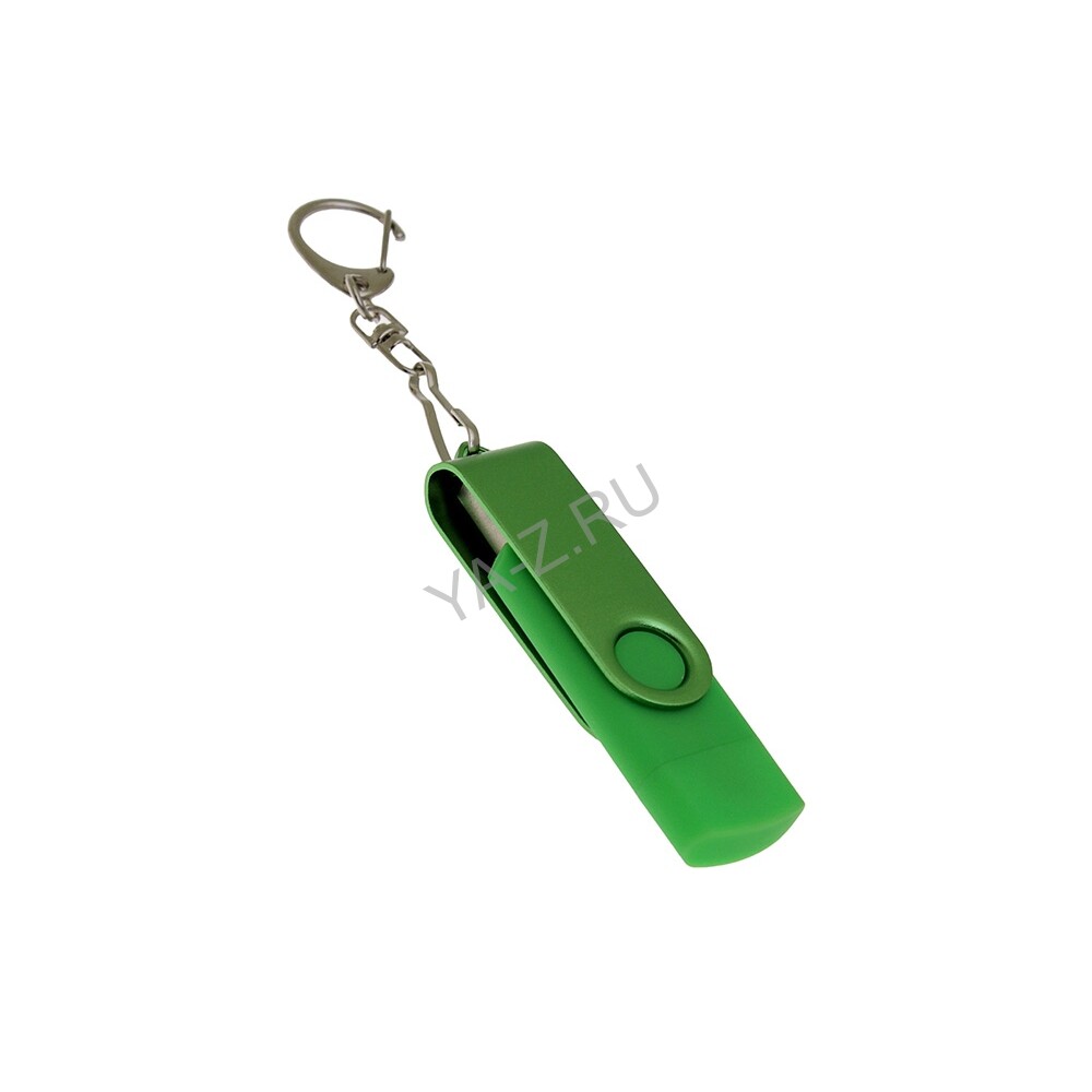 USB 2.0- флешка на 8 Гб с поворотным механизмом и дополнительным разъемом Type-C
