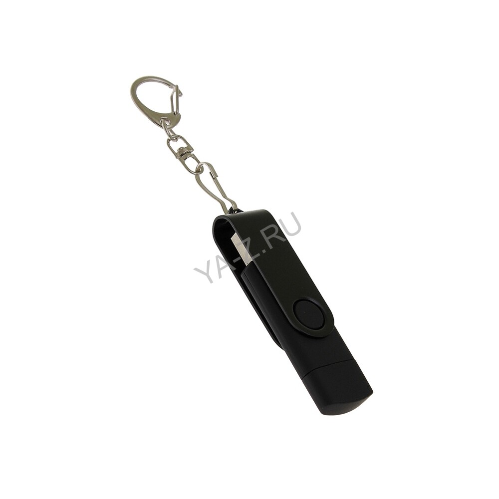 USB 2.0- флешка на 8 Гб с поворотным механизмом и дополнительным разъемом Type-C