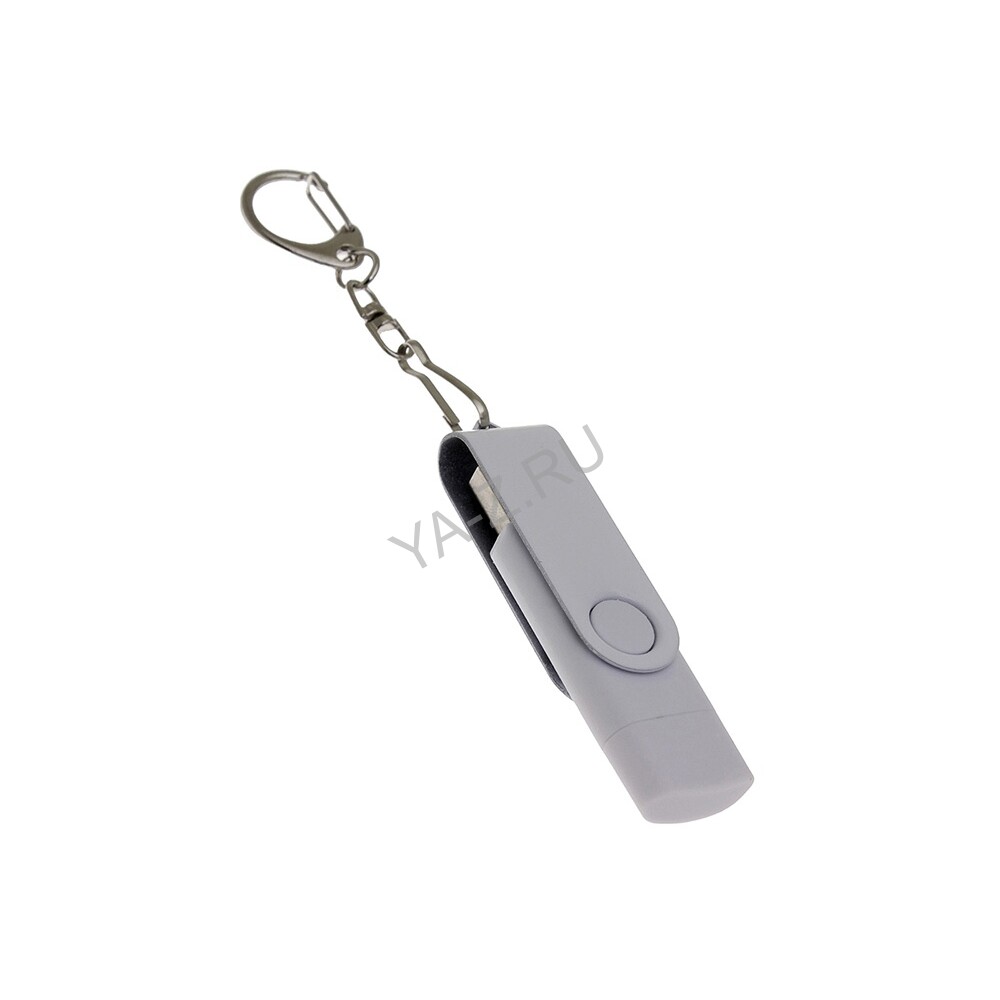 USB 3.0- флешка на 32 Гб с поворотным механизмом и дополнительным разъемом Type-C