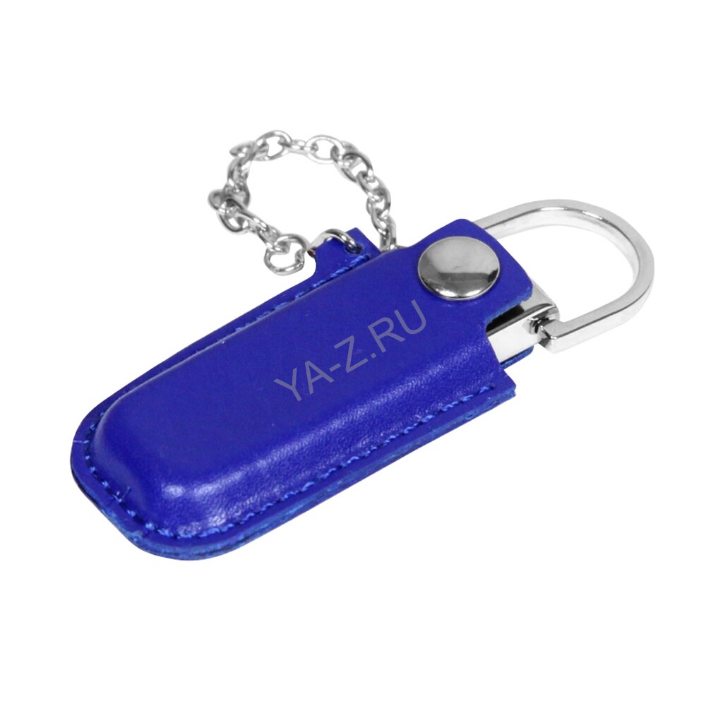 USB 2.0- флешка на 16 Гб в массивном корпусе с кожаным чехлом