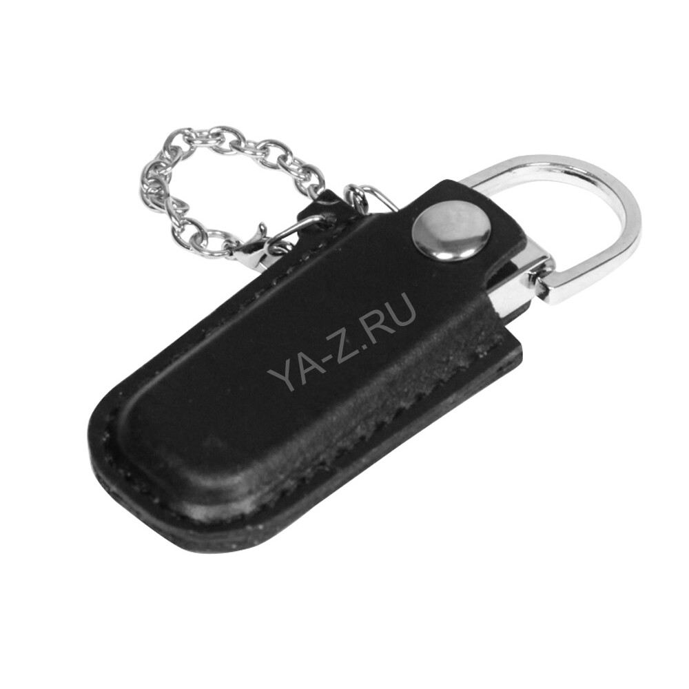 USB 2.0- флешка на 16 Гб в массивном корпусе с кожаным чехлом
