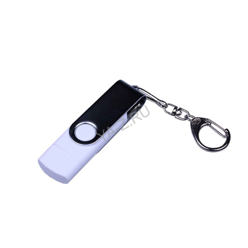 USB 3.0/micro USB/Type-C- флешка на 32 Гб с поворотным механизмом