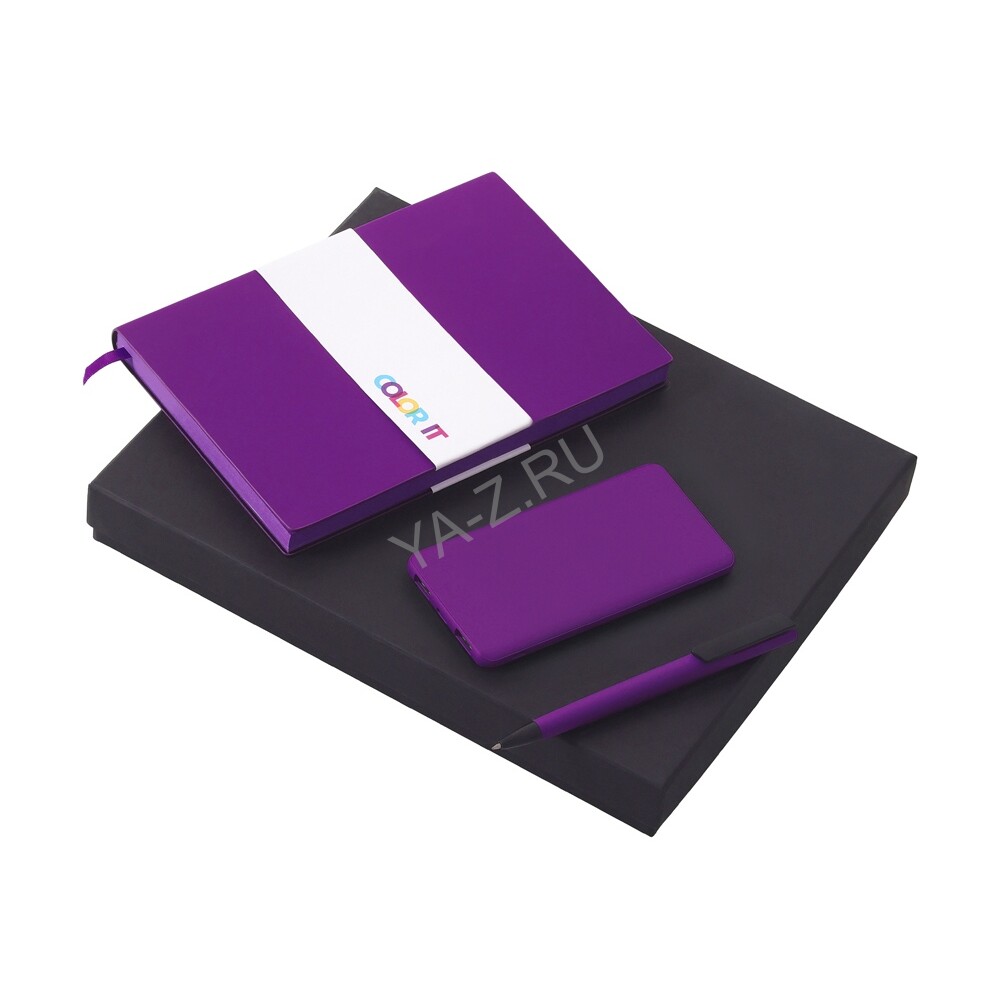 Подарочный набор «COLOR IT» c блокнотом, ручкой и повербанком, 5000 mAh