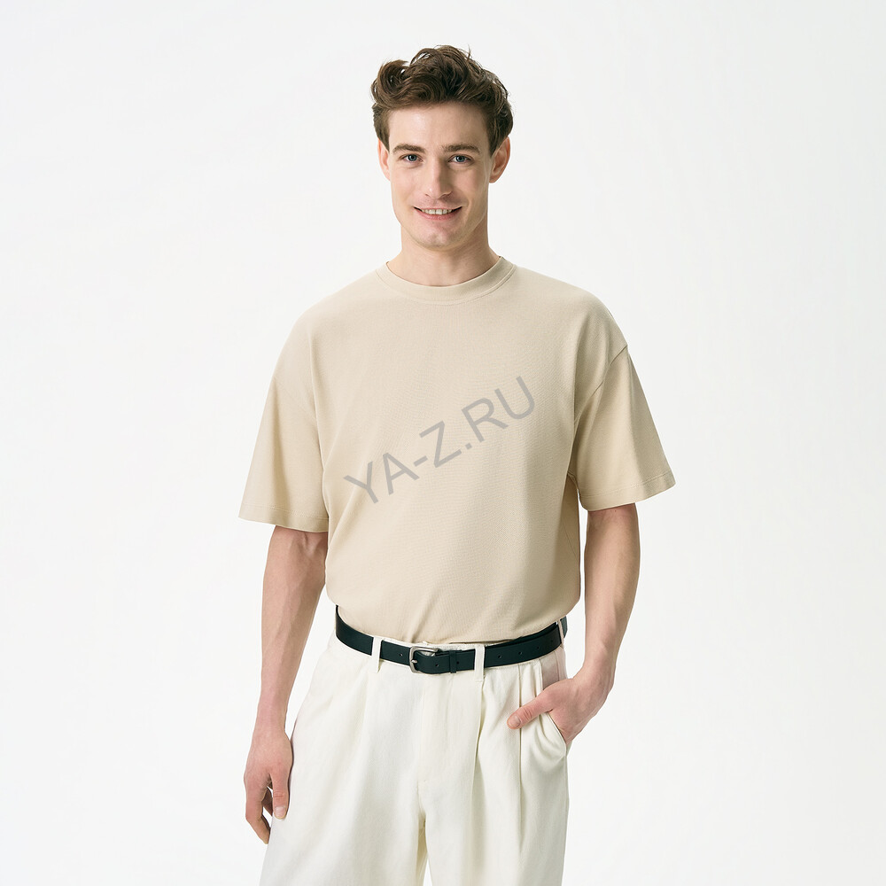Футболка унисекс премиум Аура (Aura), 200гр. бежевый, размер 3XL/4XL