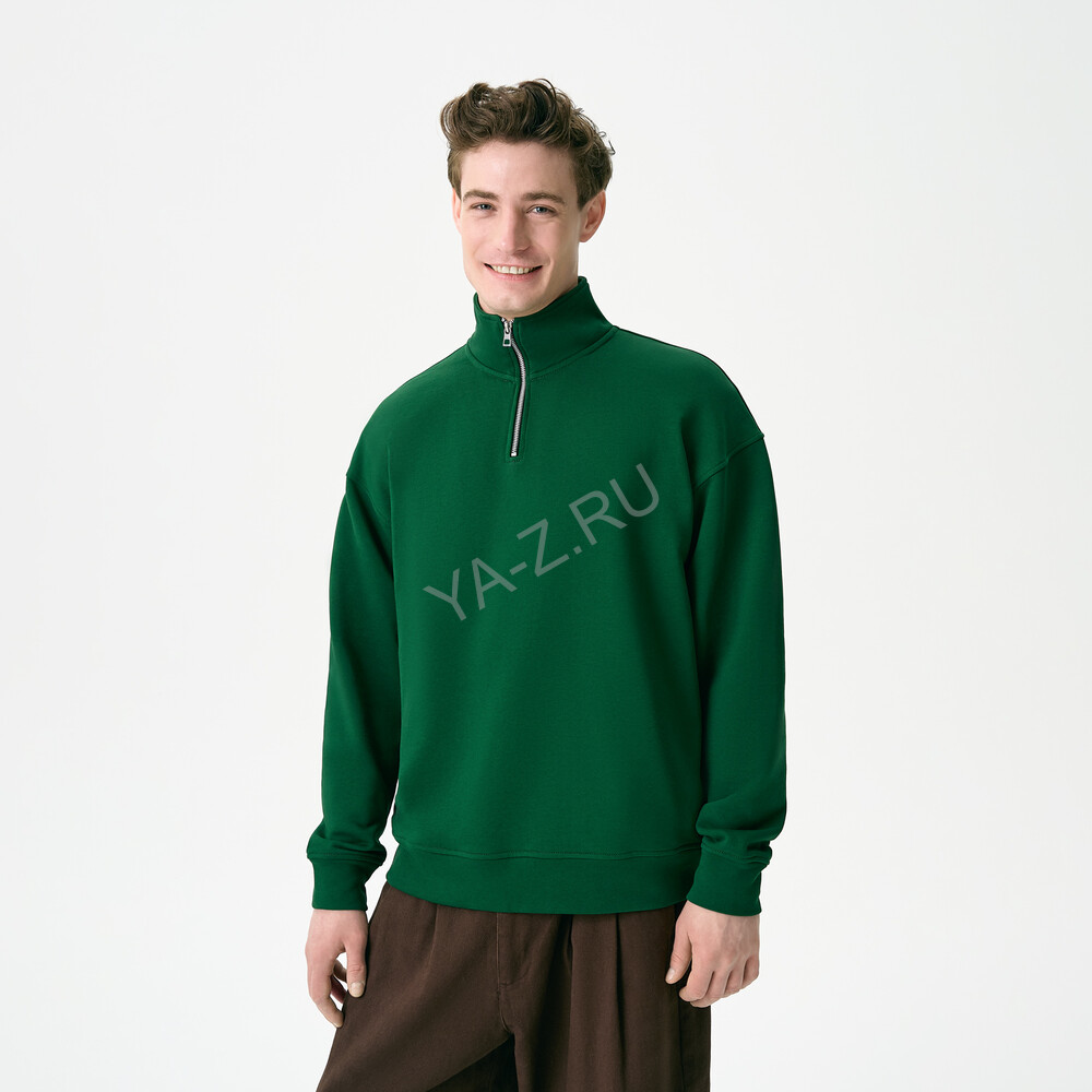 Толстовка на молнии унисекс Флоу (Flow), зеленая, размер 5XL/6XL