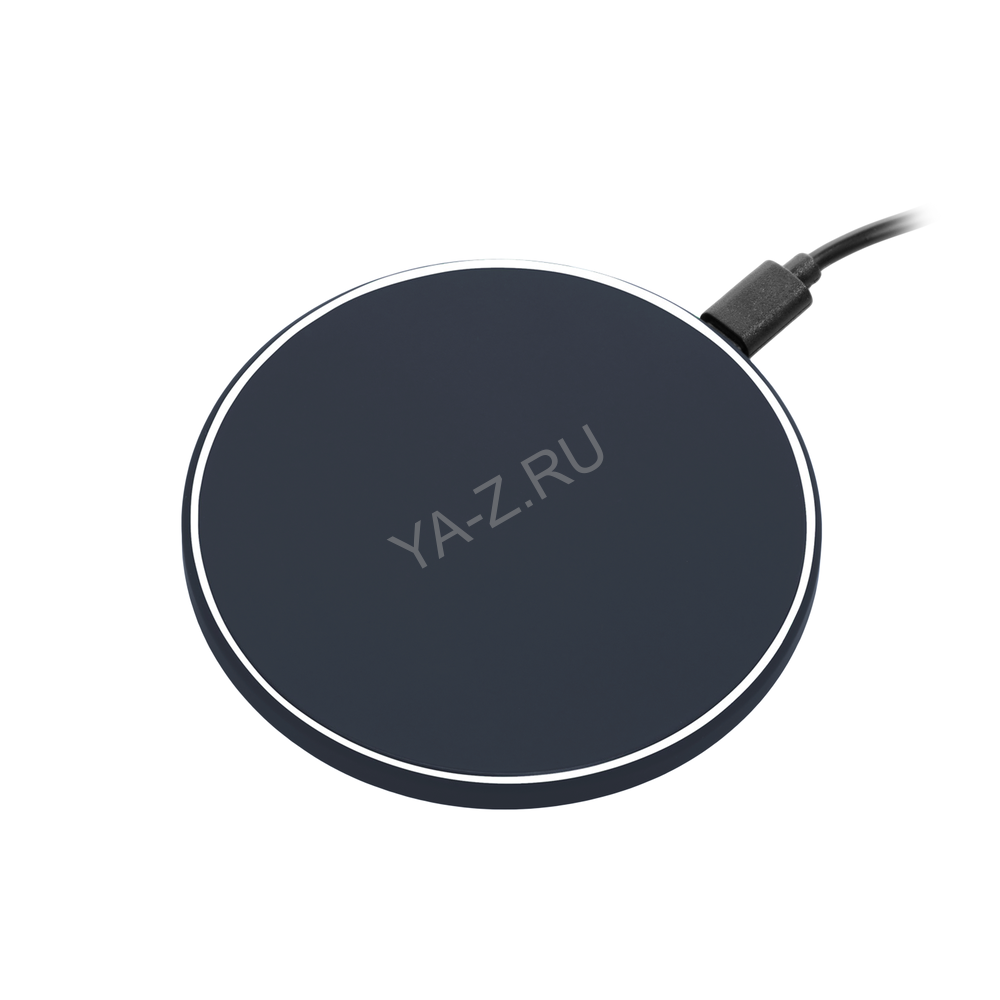 Беспроводное зарядное устройство с подсветкой 15W Аурис (Auris), синее