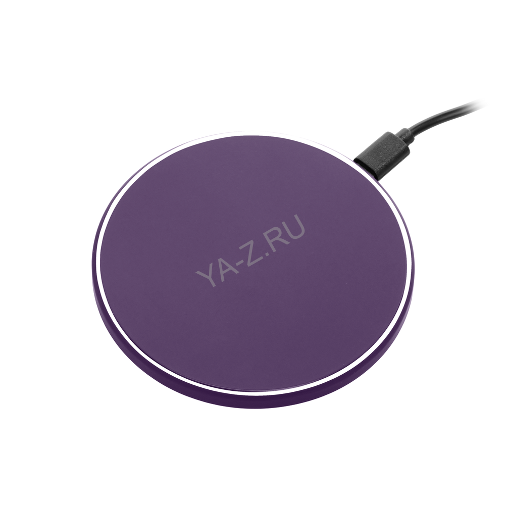 Беспроводное зарядное устройство с подсветкой 15W Аурис (Auris), фиолетовое