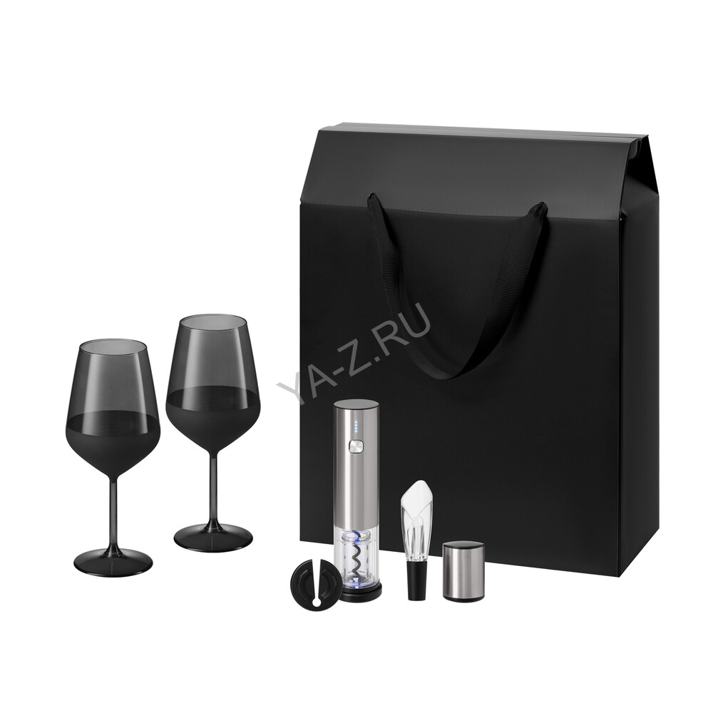Подарочный набор Блэк Эдишн (Black Edition), Винтаро (Vintaro) (2 бокала + набор для вина)