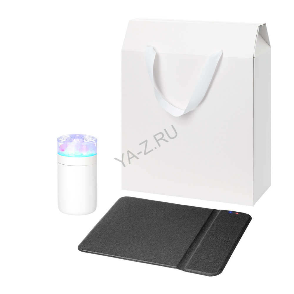 Подарочный набор Кристалл, Онор (Crystal, Honor), черный (увлажнитель воздуха, зарядное устройство)
