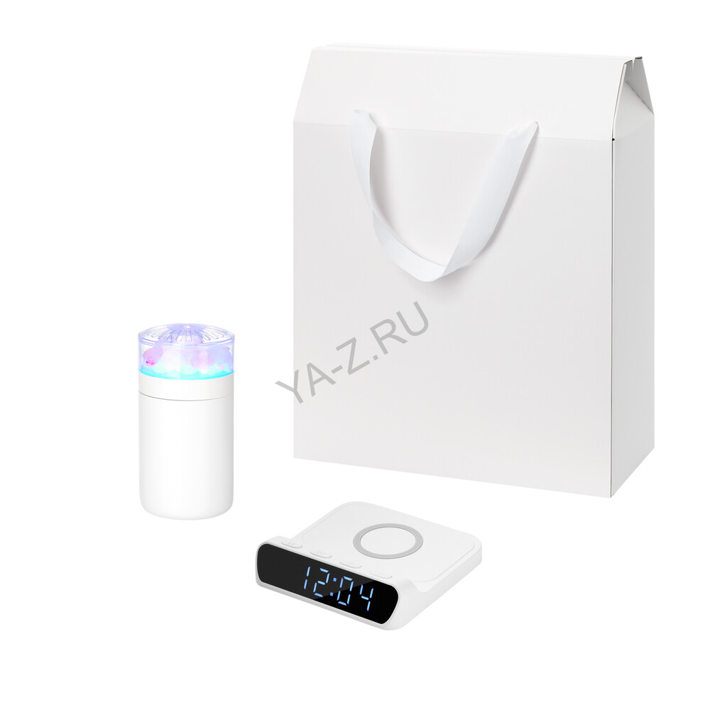 Подарочный набор Кристалл, Ригель (Crystal, Rigel), белый (увлажнитель воздуха, зарядное устройство)