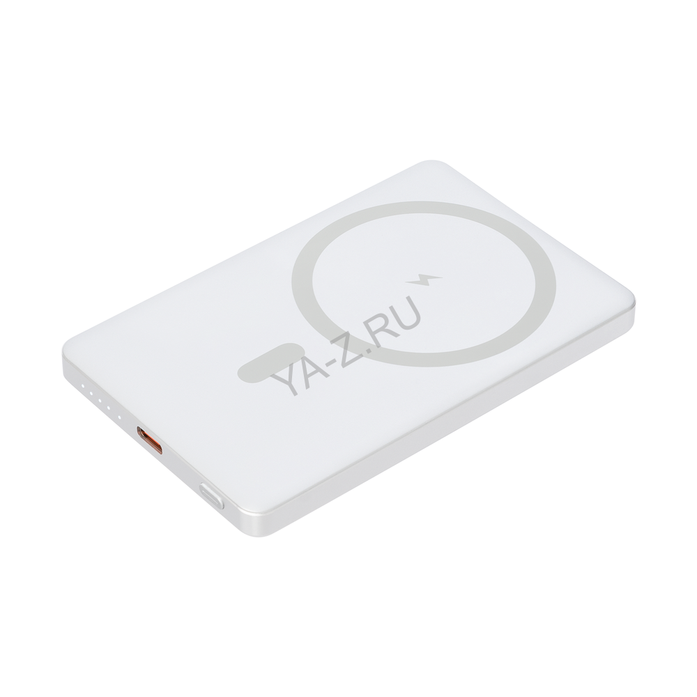 Внешний аккумулятор Атлантис (Atlantis) PD 5000mAh с функцией беспроводной зарядки 15W, серебряный