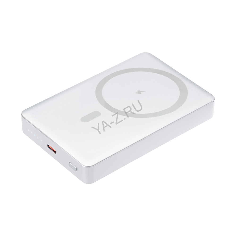 Внешний аккумулятор Атлантис Плюс PD (Atlantis PD Plus) 10000mAh с функцией беспроводной зарядки 15W, серебряный