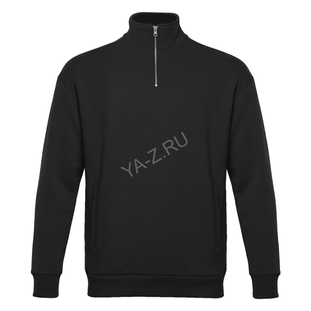 Толстовка STAN оверсайз на молнии, футер без начёса, 340, 102, Чёрный,  (20)  (44/XS)