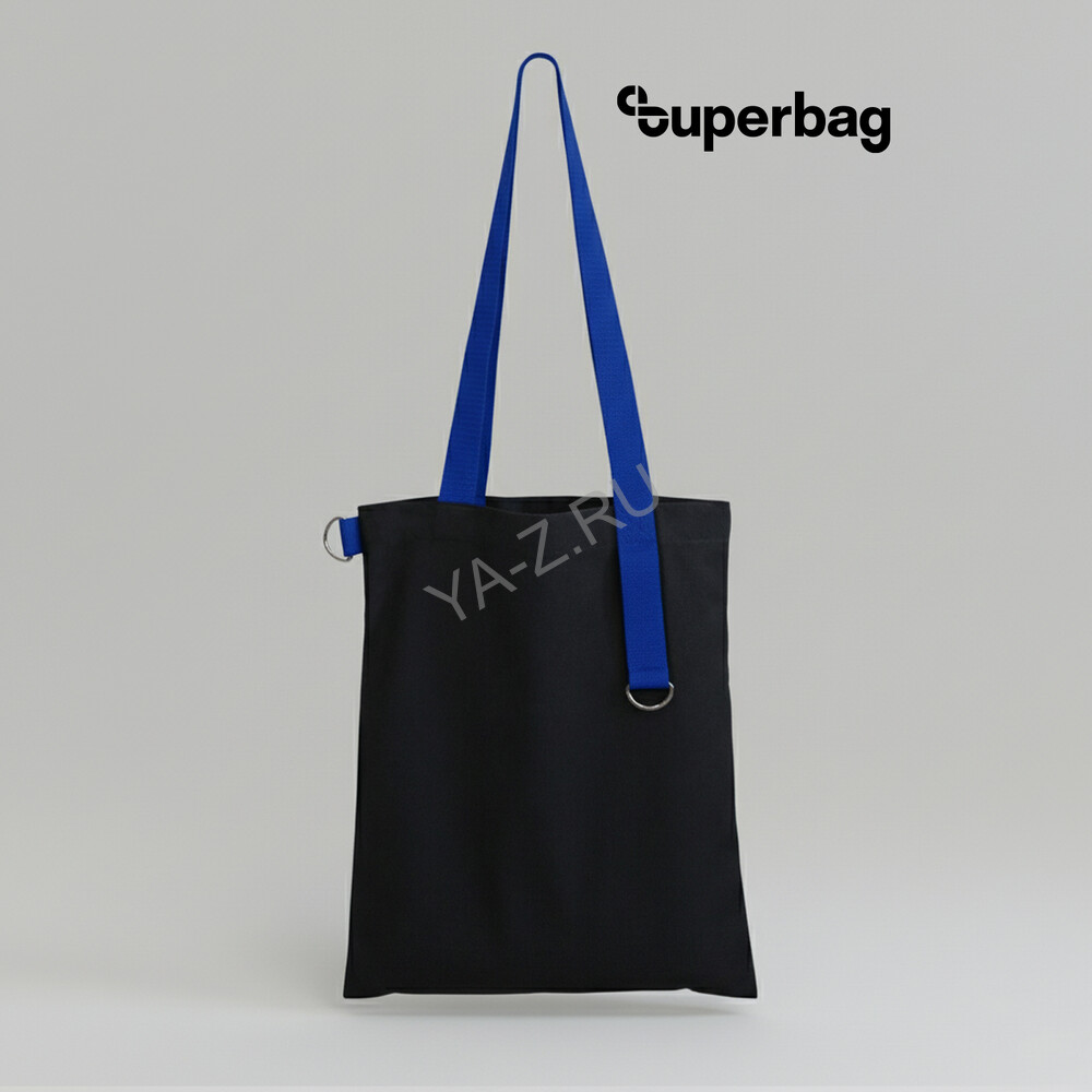 Шоппер Superbag black (чёрный с синим)