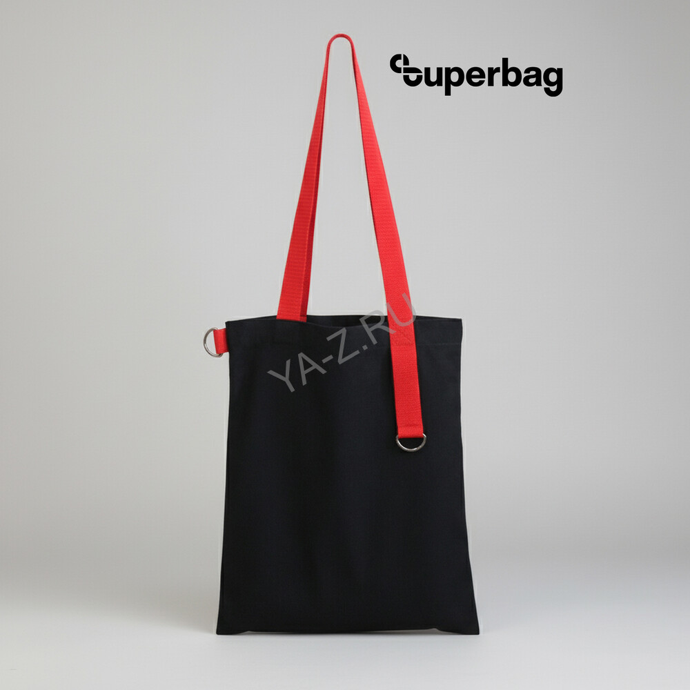 Шоппер Superbag black (чёрный с красным)