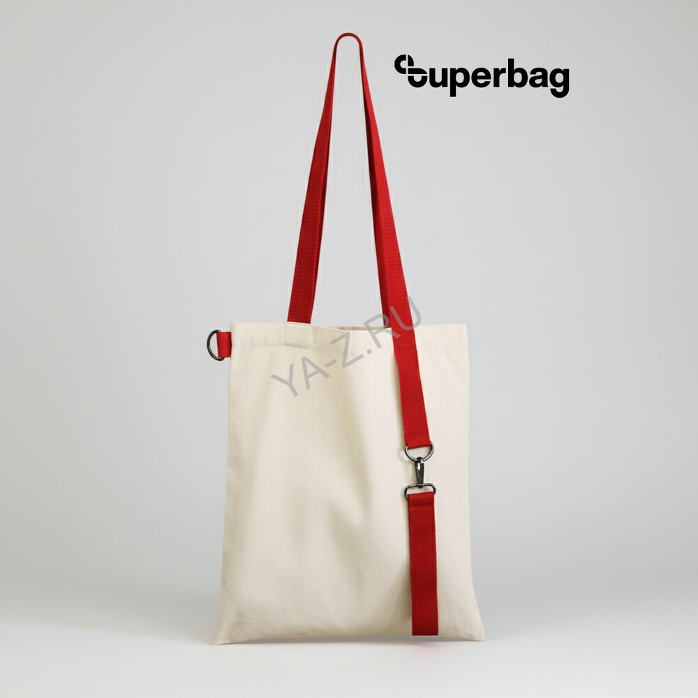 Шоппер Superbag с ремувкой 4sb (неокрашенный с красным)