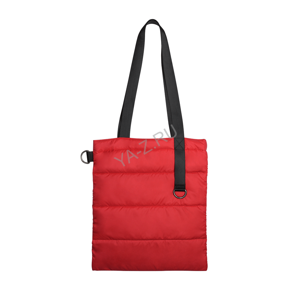 Шоппер Superbag Bubble, стёганый, без застёжки (красный с черным)
