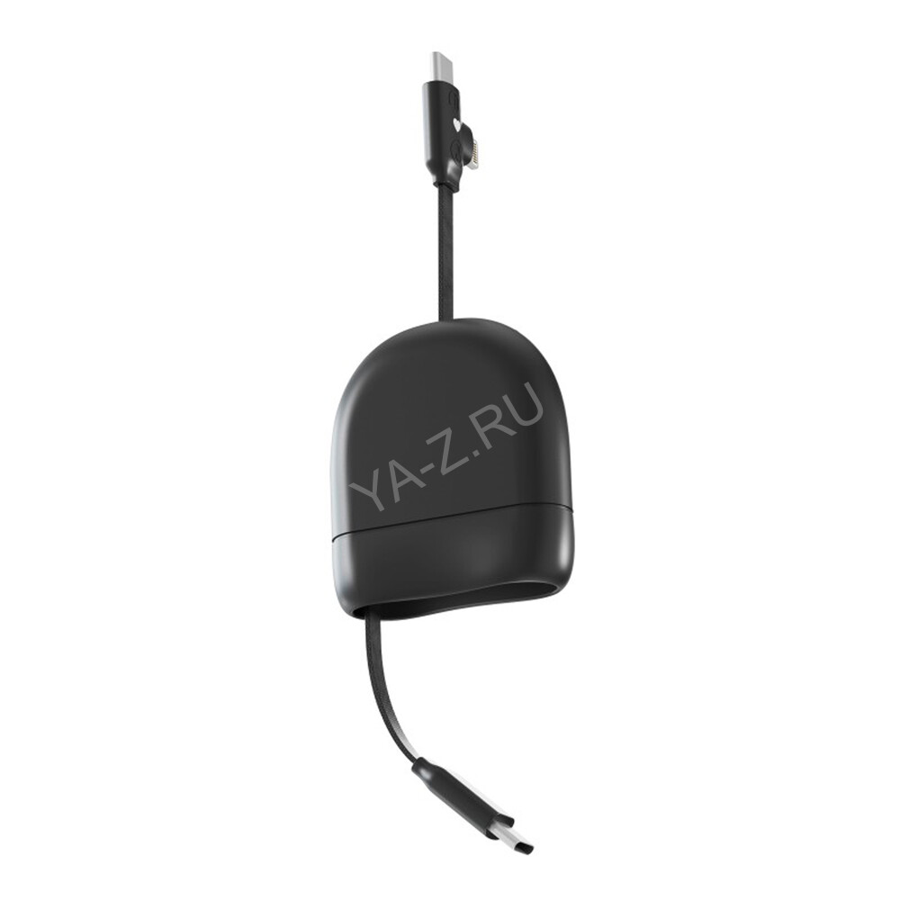 Кабель Xoopar ICE-R с ретрактором 2 в 1, разъёмы USB-C и Lightning, 60 Вт