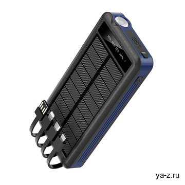 Внешний аккумулятор Xyron с солнечной панелью, 10000 mAh, синий