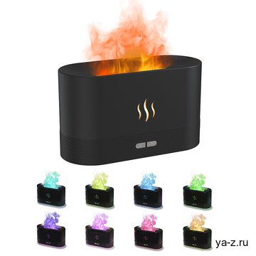 Светодиодный USB увлажнитель-ароматизатор Flame RGB, черный