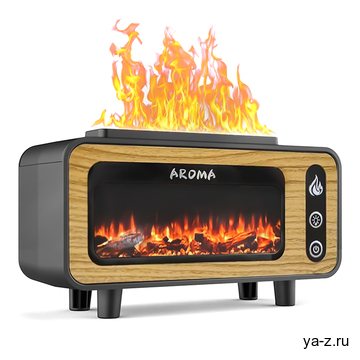 Светодиодный USB увлажнитель-аромадиффузор Vintage Fireplace, коричневый