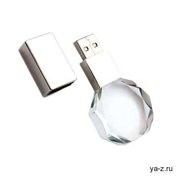 Флешка Diamond 16 Гб, белая подсветка
