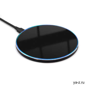 Беспроводное зарядное устройство Gravy с подсветкой и гравировкой 15W, черный