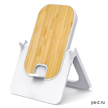 Беспроводное зарядное устройство Bambooco 15W, белый с бамбуковым