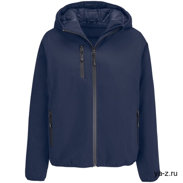 Куртка софтшелл с капюшоном женская Falcon Women, синяя, размер 3XL