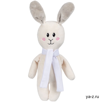 Мягкая игрушка Beastie Toys, заяц с белым шарфом