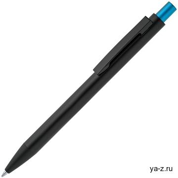 Ручка шариковая Chromatic, черная с голубым