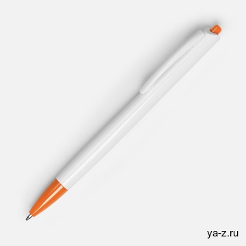 Ручка шариковая Tick, белая с оранжевым