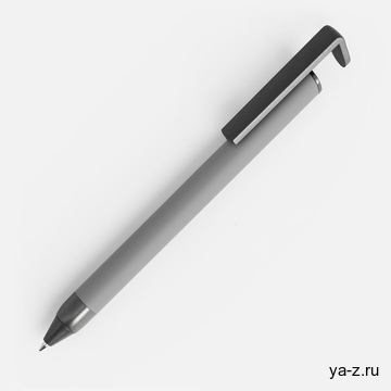 Ручка шариковая Standic с подставкой для телефона, серая