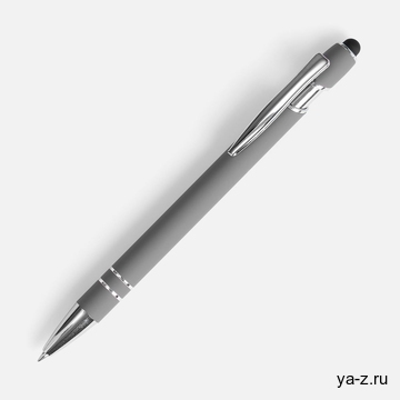 Ручка шариковая Pointer Soft Touch со стилусом, серая